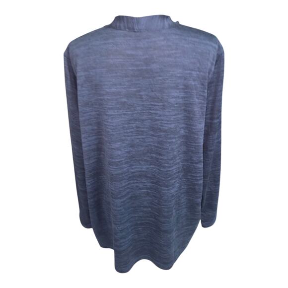 Talbots Women's Navy and Red Open Front Waterfall Cardigan Plus Size 2X - Picture 4 of 9